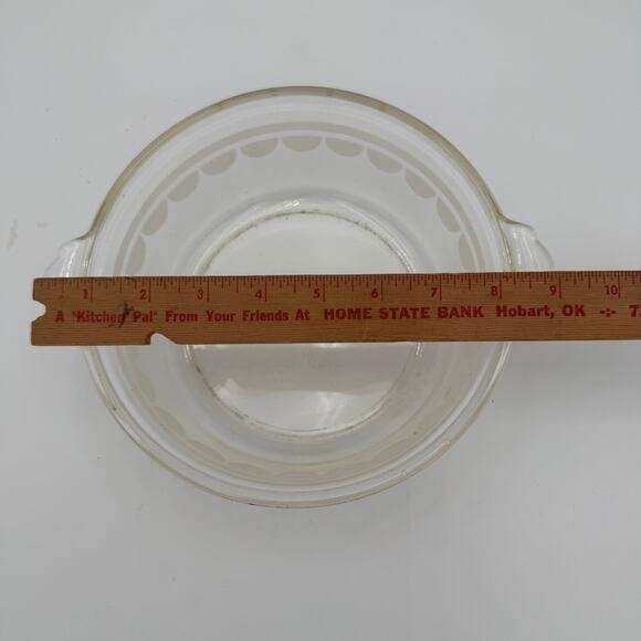 Vintage PYREX Etched Casserole Dish Half Moon Pattern 023-623B 1935-1938 8" - Picture 3 of 7